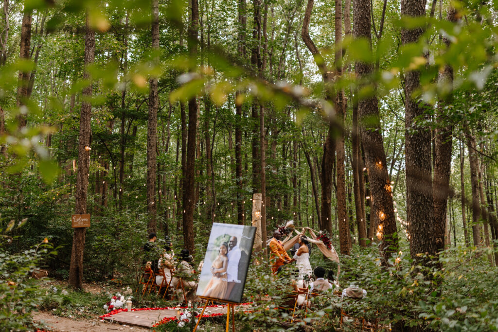 Accessible ceremony location at a privately owned forest by EZ Elopements in Maryland